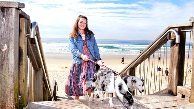 Jess Mardling loves walking Shiba and Shanti and sitting and watching the surfers at Coolum Beach.