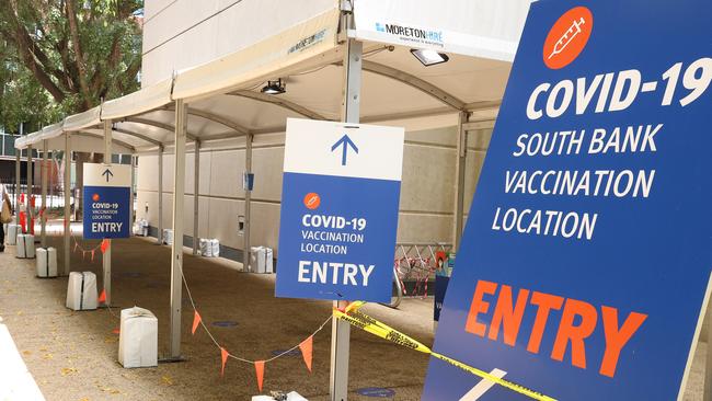 South Brisbane vaccination hub, Brisbane Convention and Exhibition Centre. Picture: Liam Kidston.