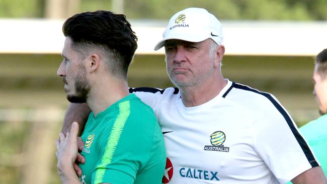 Socceroos coach Graham Arnold hopes Mathew Leckie will be for the later rounds in the Asian Cup. Picture: AAP 