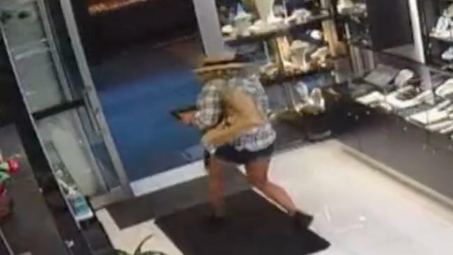 CCTV showed the moments she stole from the jewellery store. Picture: 9 NEWS