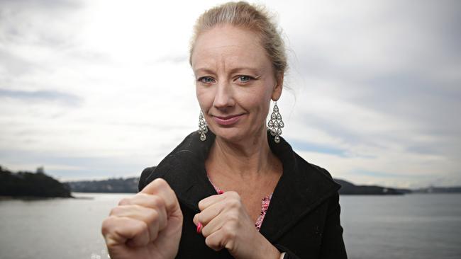 Nanny Ashlee White showing off some of her recently learned martial arts skills. Picture: Adam Yip