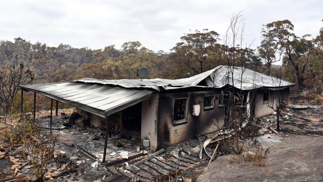 A house damaged by the catastrophic Black Summer bushfires in the Southern Highlands village of Balmoral. Picture: AAP Image/Mick Tsikas