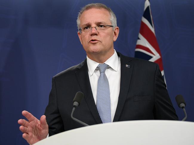 Prime Minister Scott Morrison on Thursday. Picture: AAP 