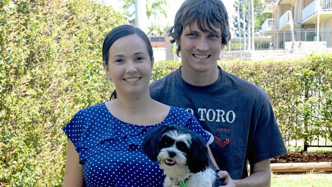 Lilly Beech and Tom Daniels escaped the heat during Allenstown's power blackout. Picture: Jann Houley