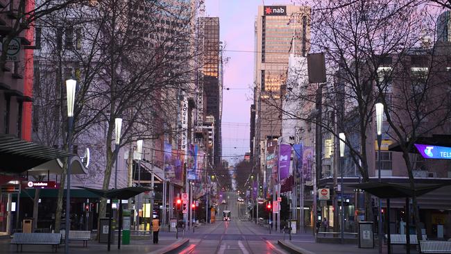 Majority of Melbourne’s retail businesses remain closed as residents are only allowed to leave home to give or receive care, shopping for food and essential items, daily exercise and work under. Picture: Getty Images