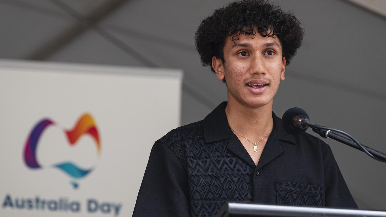 Toowoomba Junior Sports Award recipient Iskcon Gyawali at the Toowoomba Australia Day celebrations at Picnic Point, Sunday, January 26, 2025. Picture: Kevin Farmer