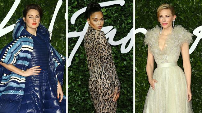 Shailene Woodley, Shanina Shaik and Cate Blanchett. Fashion Awards. Picture: Supplied