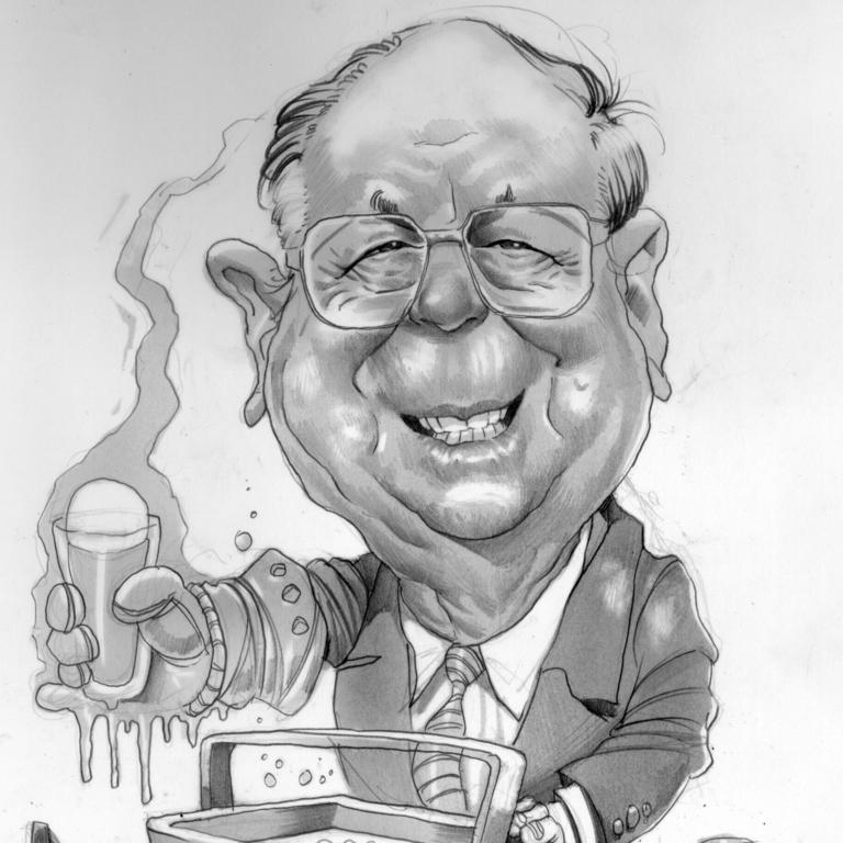 A caricature of Sir Frank Moore.