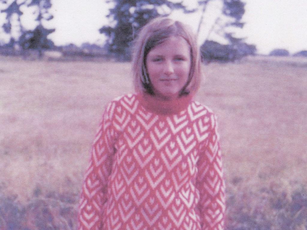 Picture of Joy Clarke, one of the students, taken in 1966 on the spot at Westall High School, where the UFO was spotted.