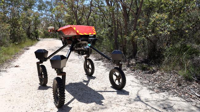 The NSW RFS, in conjunction with the University of Sydney, is developing and trailing robotics tech to aid firefighters, such as the trial prototype pictured here.