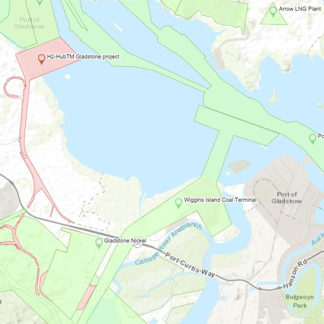 Proposed location of the H2-Hub™ Gladstone project. Picture: Supplied.