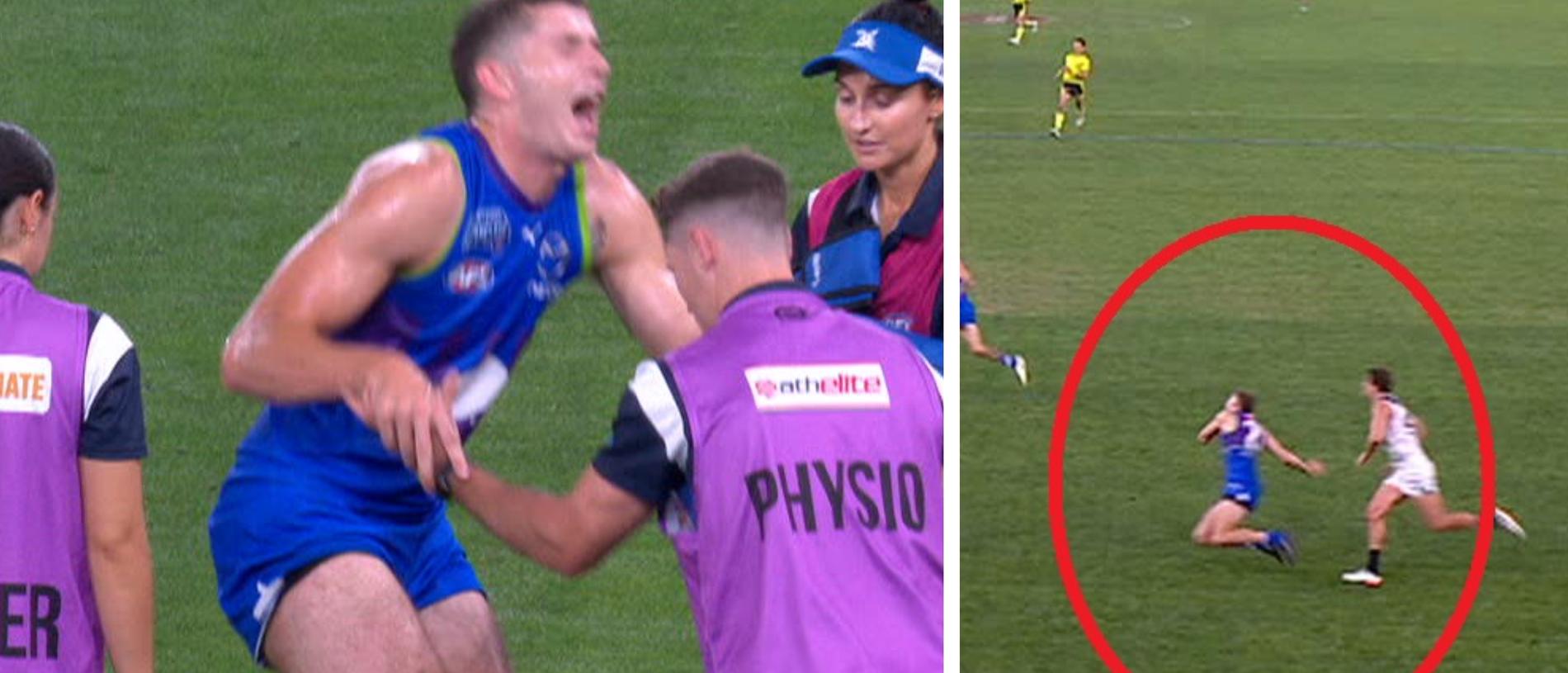 Callum Coleman-Jones suffered a shock injury in the clash with Carlton.