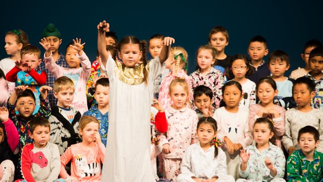 The A.B. Patterson College Year 1 Choir performs at the Gold Coast Eisteddfod. Picture: Pru Wilson photography.