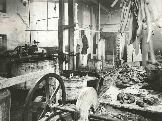 The Sutton Forest Butchery's meat preparation area was clearly less than ideal and probably contributed to the mortality figures. Picture: State Library of NSW