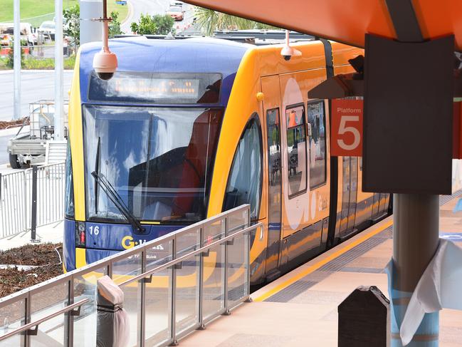 The G-Link train at the Helensvale train station. Picture John Gass