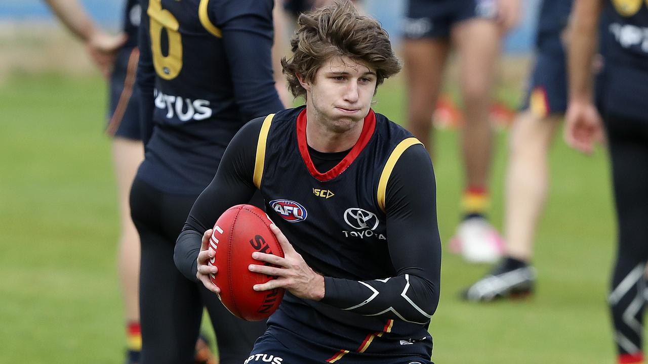 Young defender Jordon Butts played two games for the Crows in 2020. Picture SARAH REED