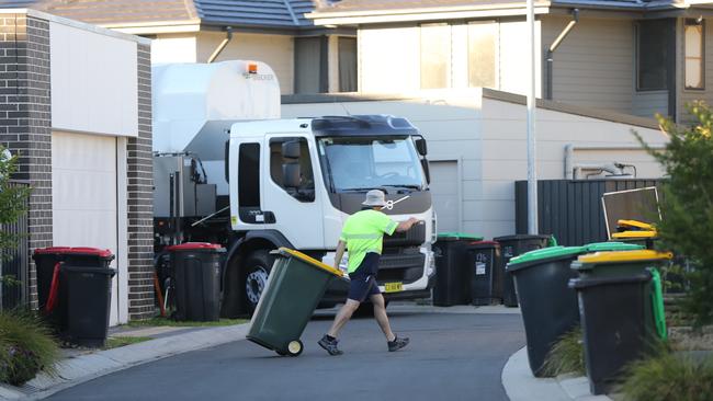 Residents in several Sydney councils are facing overflowing bins as garbage collectors are forced into self-isolation. Picture: John Grainger