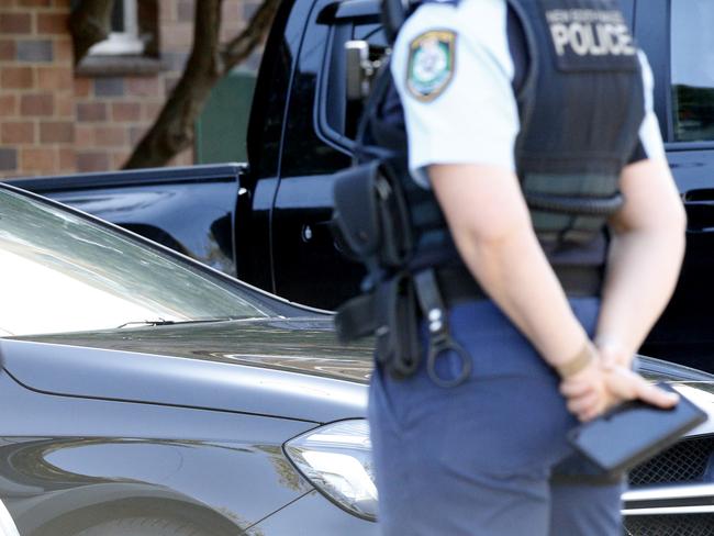 Police guard the scene while detectives investigate on Tuesday afternoon. Picture: NewsWire / John Appleyard