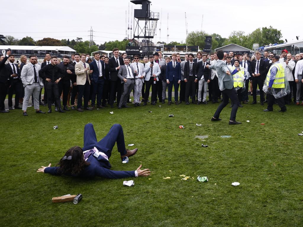 Things got a bit wild after the final race. Picture: Getty Images