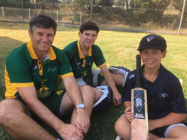 Sean Flynn with sons Harry and Archie.