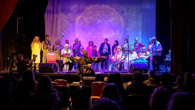 Healing Voice Choir at Nimbin Aquarius 50 Festival. Picture: Natalie Barovsky.