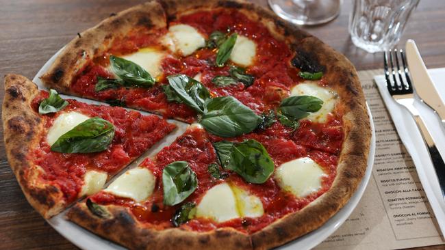 A pizza from Gemelli's new restaurant at Sorrento. Picture: Glenn Hampson