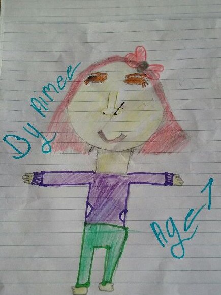 Her sister, Aimee, 7, ‘stays happy knowing it is going to be OK soon’.
