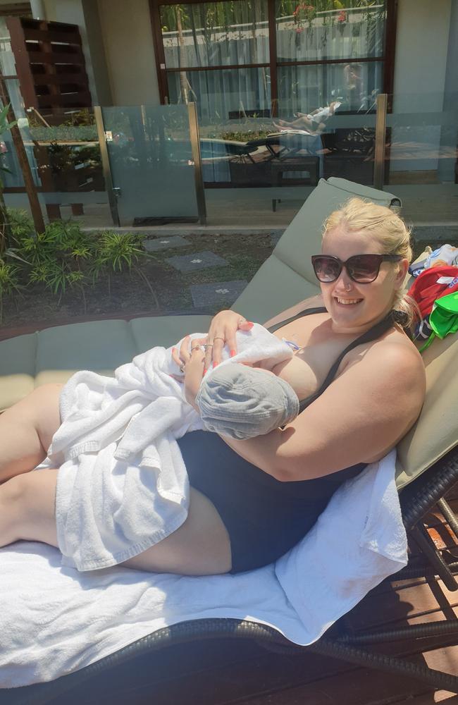 Ms Rogers has now started a Facebook and Instagram page called ‘The Milk Mum’ to provide support to other mothers who have faced criticism when feeding in public. Picture: Ashley Rogers