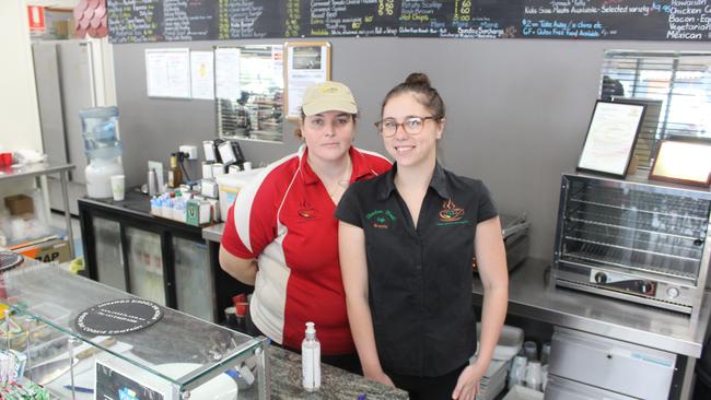 Glendon Street Cafe employees Kylie Kertsen and Bronte McNeil. Photo: Laura Blackmore