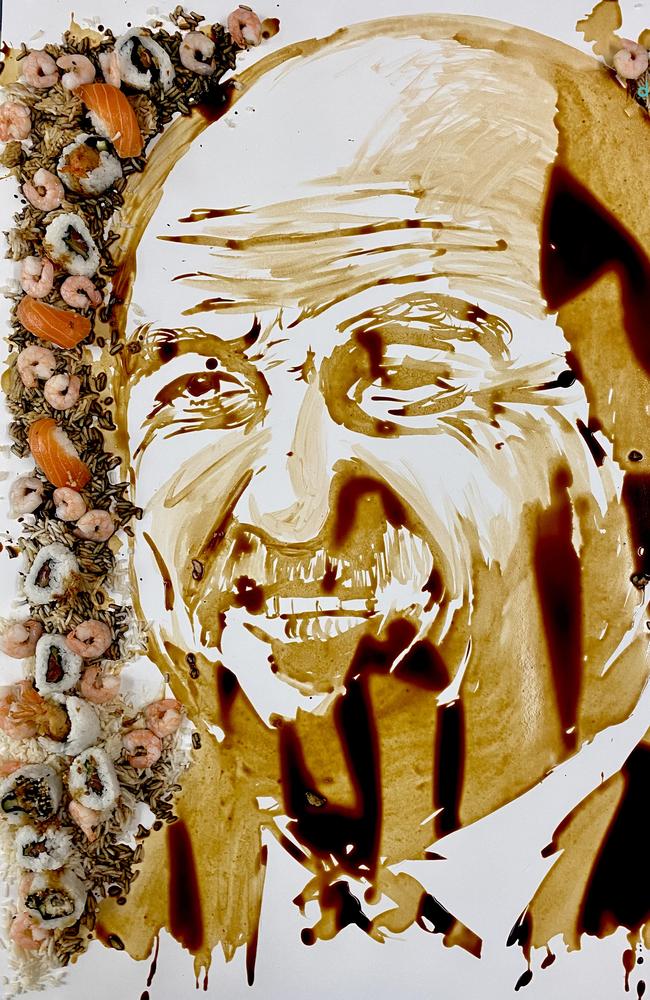 Food art of Wally Lewis created by international artist Nathan Wyburn.