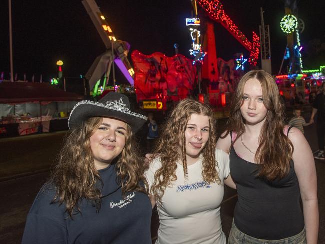 Amelia Katsantonis, Gabby Smith, Azariah Needham at the Mildura Show 2024. Picture: Noel Fisher