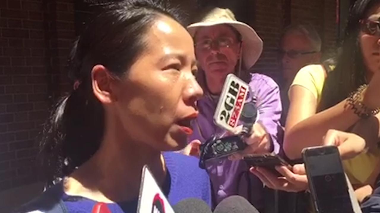 Kathy Lin addresses media outside court: 'He [Xie] did not kill my brother's family'