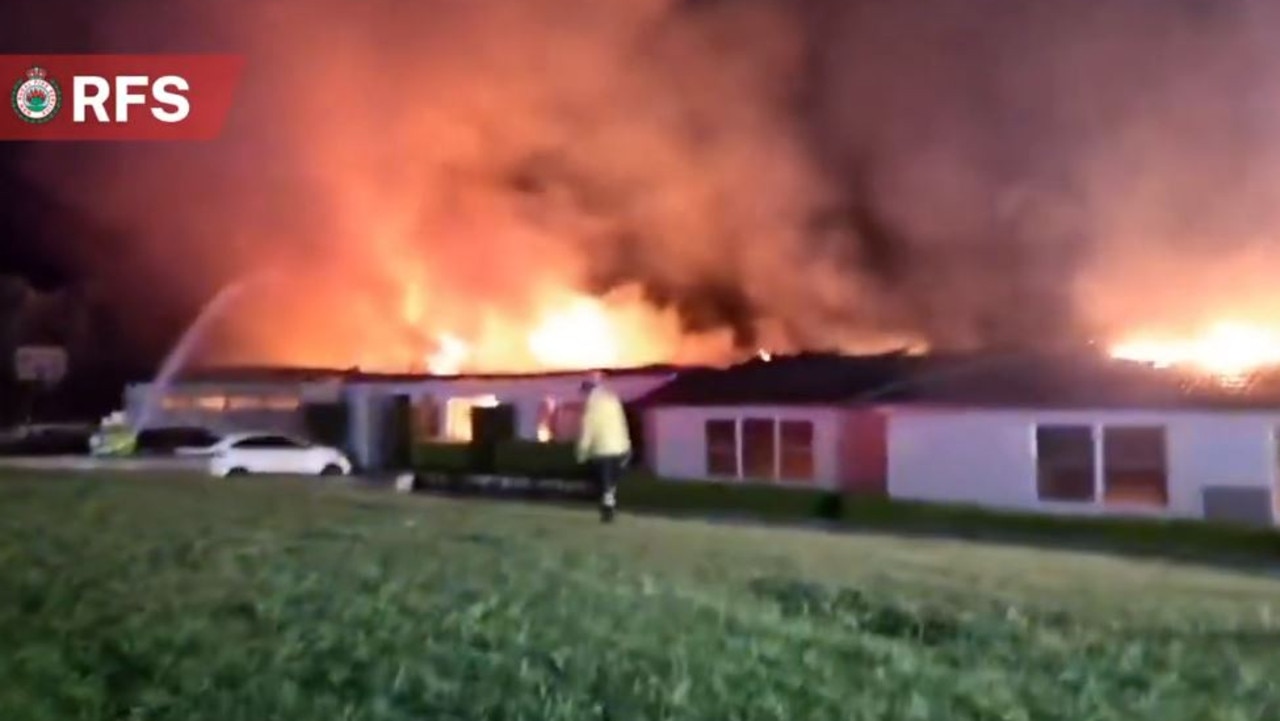The 10-bedroom home was ‘completely destroyed’ in the blaze. Picture: NSWRFS