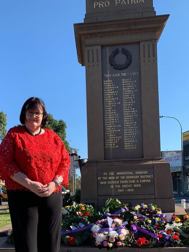 Hornsby councillor Janelle McIntosh at Cenotaph Park, Picture: William Mason