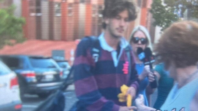 Ralph MacIntosh leaving the City Watch House. Picture: Nine News