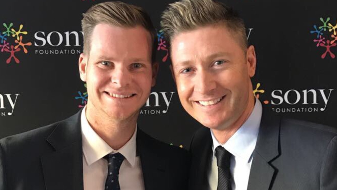 Steve Smith and Michael Clarke at a Sony Foundation function