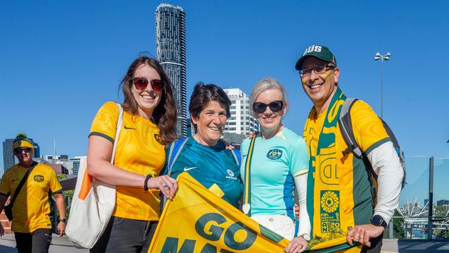 Fans ahead of the World Cup Matilda's v Sweden match at Suncorp Stadium. Photo - Stephen Archer