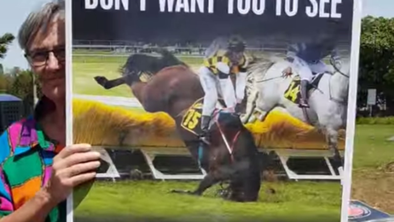 Animal Rights Activists Protest Melbourne Cup Outside Flemington Racecourse