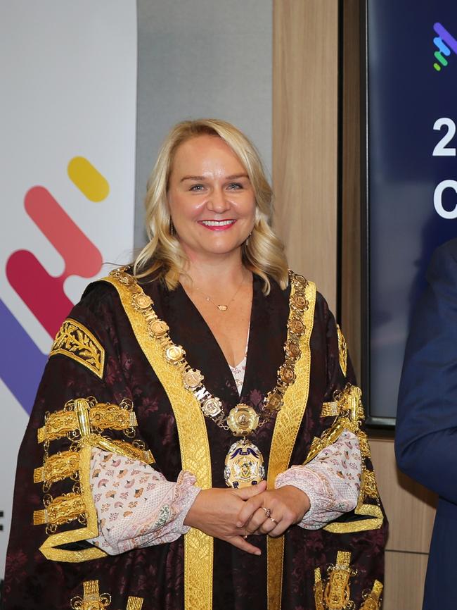 Lord Mayor Nelmes in her official robes. Picture by Peter Lorimer.