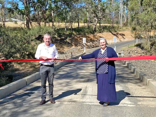 Councillor Lindsay Passfield, Kevin Hogan MP, Kyogle mayor Danielle Mulholland and Councillor Earle Grundy at the opening of Mulcahys Bridge in Kyogle Shire.