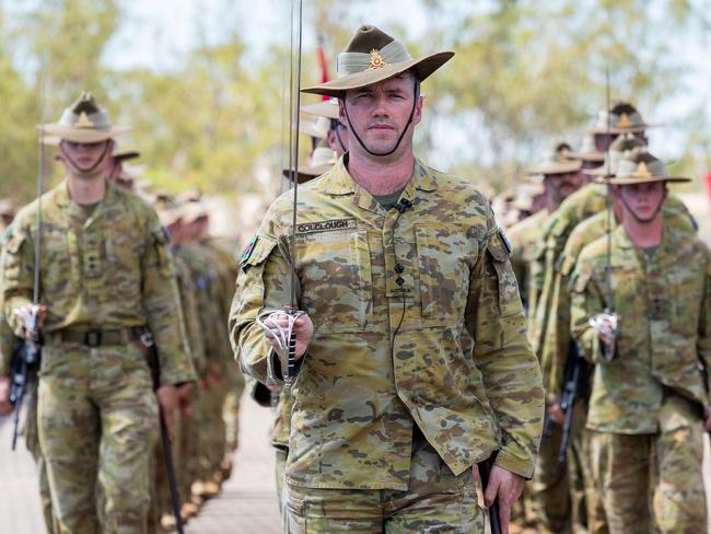 Commanding Officer of 8th/12th Regiment, Lieutenant Colonel Sam Colclough will lead more than 200 soldiers from 8th/12th Regiment, Royal Australian Artillery as part of the Freedom of Entry march through Palmerston on Friday. Picture: Pema Tamang Pakhrin