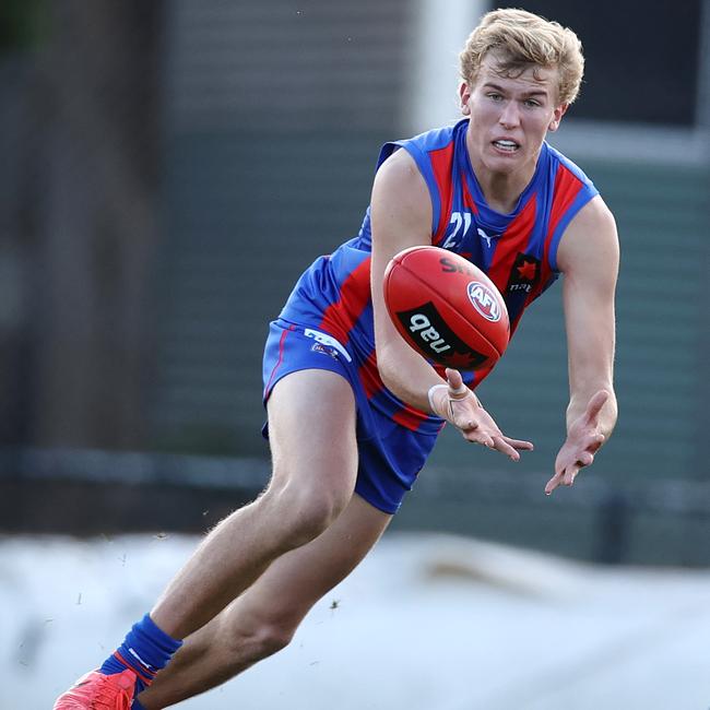 Karl Worner played junior football with Ashburton and Easr Burwood. Pictured in action for the Chargers. Picture: Michael Klein