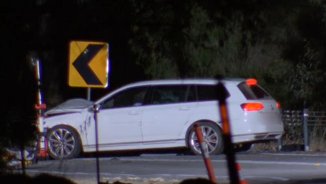 One of the cars after the fatal Winchelsea smash on Saturday night.