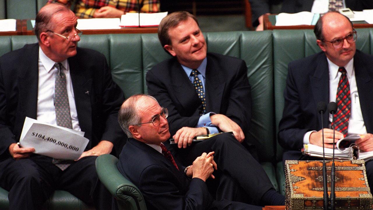 John Howard with Tim Fischer, Peter Costello and Peter Reith.