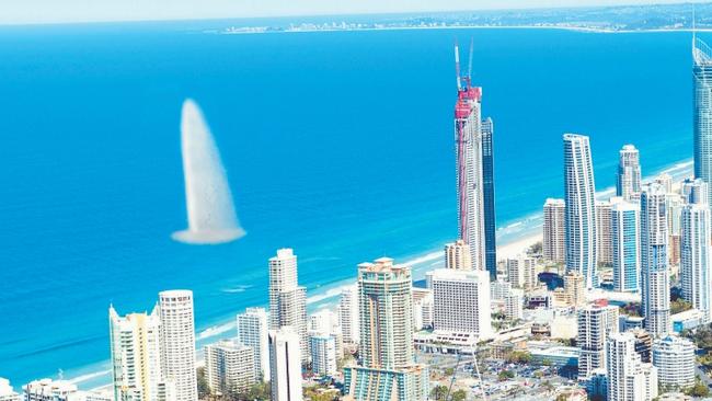 A proposed "geyser" off Surfers Paradise beach proposed by Bill Ross in 2012.