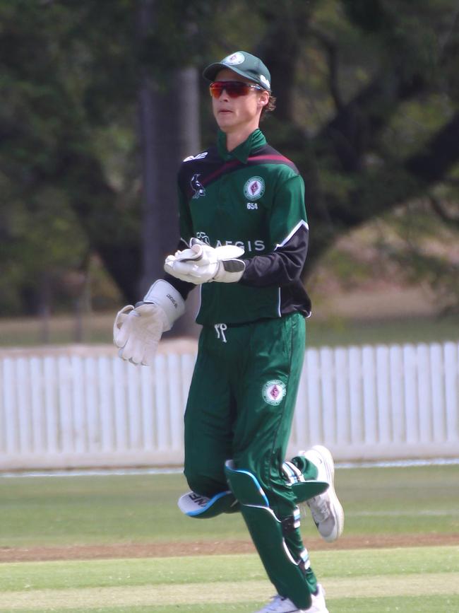 Premier cricket first grade action between South Brisbane and UQ. 17 September, 2023.