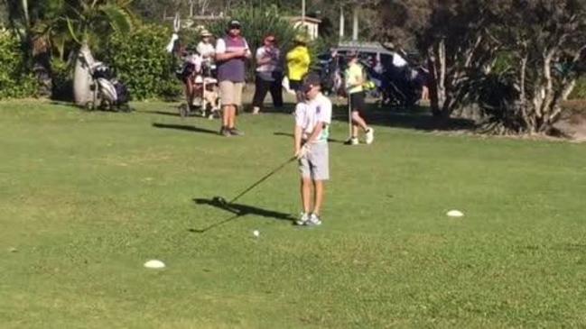 Zane Stowers swings away