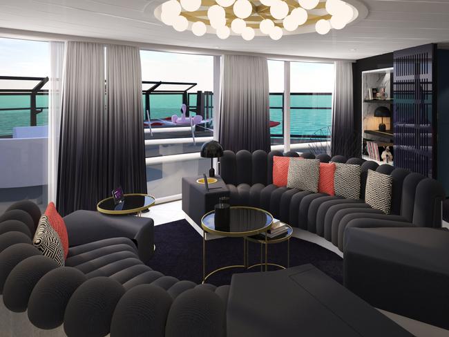 One of the Massive suites on Virgin Voyages' Scarlet Lady. Picture: Supplied