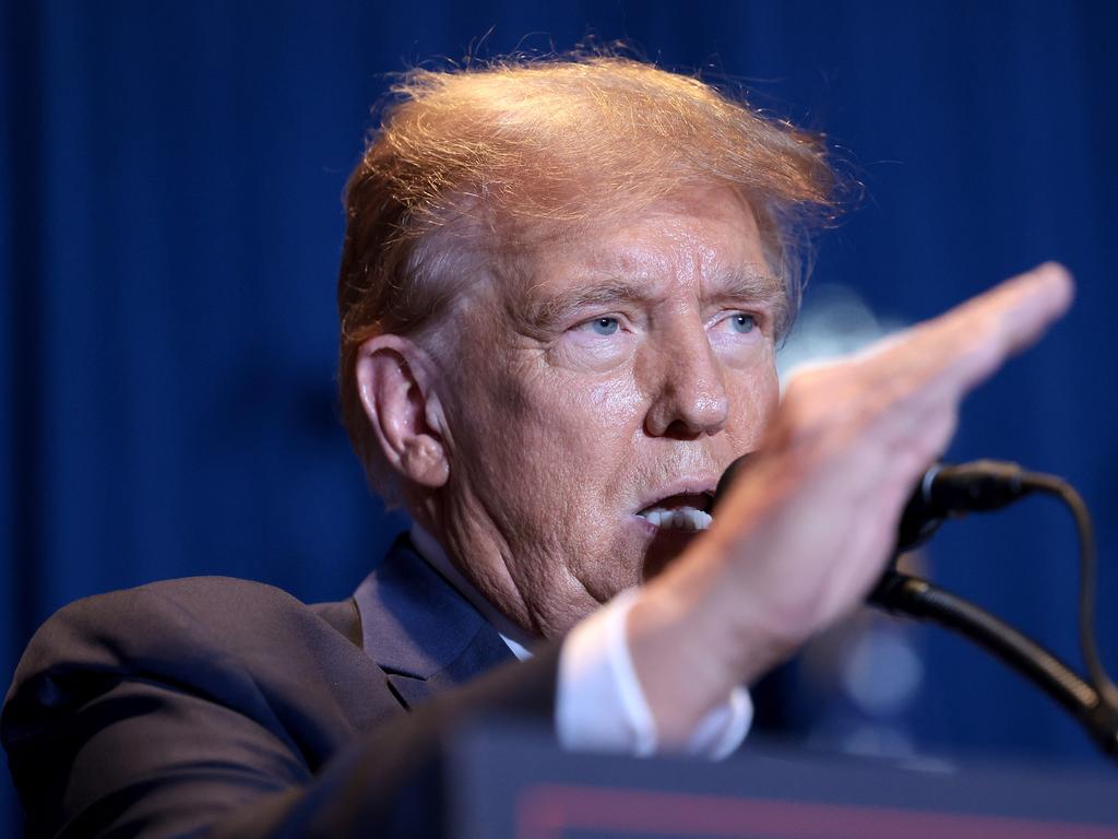 Donald Trump at an election night watch party at the state fairgrounds in Columbia, South Carolina. Picture: Getty Images