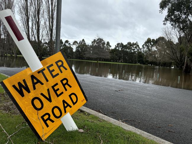 Flooding at Bells Parade at Latrobe. Picture: Simon McGuire.